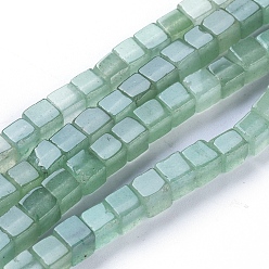 Зеленый Авантюрин Естественный зеленый авантюрин бисер нитей, кубические, 4~4.5x4~4.5x4~4.5 мм, отверстие : 0.8 мм, около 96 шт / нитка, 15.75 дюйм (40 см)