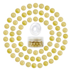 Lemon Jade SUNNYCLUE DIY Stretch Bracelets Making Kits, include Natural Lemon Jade Round Beads, Elastic Crystal Thread, Beads: 10~10.5mm, Hole: 1~1.2mm, 100pcs