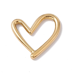 Oro Revestimiento iónico (ip) 304 anillos de unión de acero inoxidable, corazón asimétrico hueco, dorado, 19x20x2.5 mm, diámetro interior: 13.5x13.5 mm