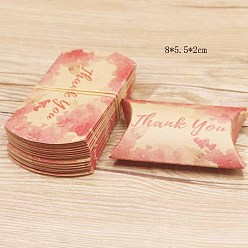 Word Paper Pillow Candy Boxes, Gift Boxes, for Wedding Favors Baby Shower Birthday Party Supplies, Word, 8x5.5x2cm