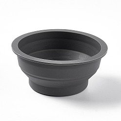 Серый Портативная складная чашка для воды для мытья акварельных кистей, складное ведро для чистки ручки для рисования, чашка для смешивания пигментов, серые, 9.9x4.4 см, Внутренний диаметр: 8.65 cm
