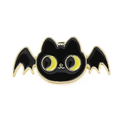 Bat Broche en alliage d'émail d'halloween pour vêtements de sac à dos, chauve-souris, 15.5x32.5x2mm