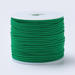 Green Elastic Cord, Polyester Outside and Latex Core, Green, 2mm, about 50m/roll, 1roll/box