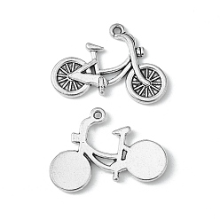 Antique Silver Alloy Pendants, Cadmium Free and Lead Free, Bicycle, Antique Silver Color, 18x26x2mm, Hole: 2mm