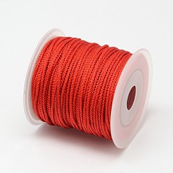 Red Braided Nylon Threads, Red, 2mm, about 25.15 yards(23m)/roll