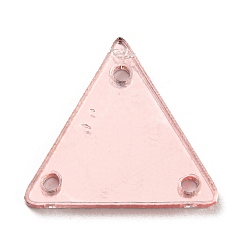 Misty Rose Triangle Acrylic Mirror Sew on Rhinestones, Garments Accessories, Multi-Strand Links, Misty Rose, 14x16x1.3mm, Hole: 1.2mm