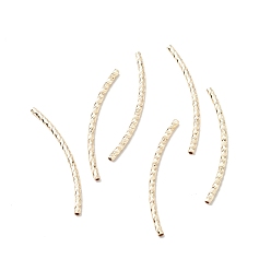 Golden Rack Plating Brass Curved Tube Beads, Cadmium Free & Lead Free, Long-Lasting Plated, Golden, 30x1.5mm, Hole: 0.7mm