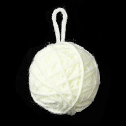 Light Yellow Yarn Knitted Christmas Ball Ornaments, for Xmas Wedding Party Decoration , Light Yellow, 115~119mm