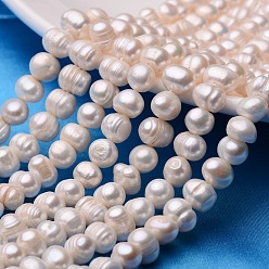 Old Lace Potato Natural Cultured Freshwater Pearl Beads Strands, Old Lace, 8~9mm, Hole: 0.8mm, about 44~54pcs/strand, 13.5 inch~15.7 inch
