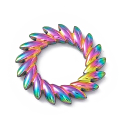 Rainbow Color Revestimiento iónico (ip) 304 anillos de unión de acero inoxidable, sol, color del arco iris, 20.5x2.5 mm, diámetro interior: 10 mm