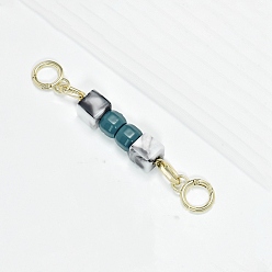 Dark Green Resin Bead Bag Extension Chains, with Alloy Spring Gate Ring, Purse Making Supplies, Dark Green, 15.5cm