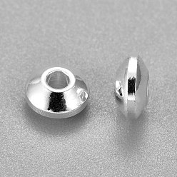 Argent 201 Acier inoxydable perles d'espacement, disque, argenterie, 4x2mm, Trou: 1.5mm