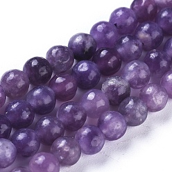 Lepidolite Natural Lepidolite/Purple Mica Stone Beads Strands, Round, 4mm, Hole: 0.8mm, about 86pcs/strand, 15.51 inch(39.4cm)