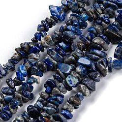 Lapis Lazuli Lapis-lazuli, brins de perles naturels , classe ab, puce, 3~16x3~8mm, Trou: 0.7mm, 32.28'' (82 cm)