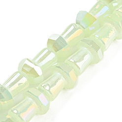 Verde de Amarillo Abalorios de vidrio electrochapa, color de ab chapado, facetados, seta, amarillo verdoso, 12x8 mm, agujero: 1 mm, sobre 50 unidades / cadena, 22.83'' (58 cm)