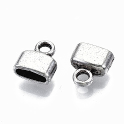 Antique Silver Tibetan Style Alloy Metal Cord Ends, End Caps, Cadmium Free & Lead Free, Antique Silver, 9x8x4mm, Hole: 1.8mm, Inner Diameter: 6x2mm, about 1800pcs/1000g
