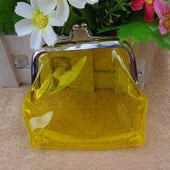 Желтый Прозрачная трапециевидная сумочка для куклы ppc, с железным каркасом кошелька платинового тона, принадлежности для американских кукол, желтые, 70x90 мм