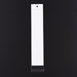 Blanco Bolsas de celofán del opp rectángulo, blanco, 29x5 cm, grosor unilateral: 0.05 mm, medida interna: 23.5x5 cm, agujero: 6 mm