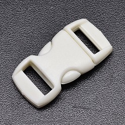 White POM Plastic Side Release Buckles, Survival Bracelet Clasps, White, 30x15x7mm, Hole: 3x10mm