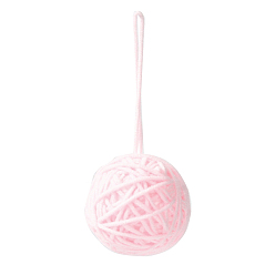 Misty Rose Yarn Knitted Christmas Ball Ornaments, for Xmas Wedding Party Decoration , Misty Rose, 115~119mm