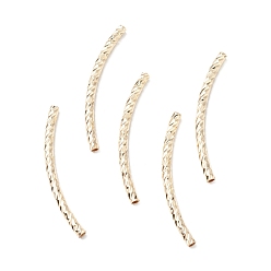 Golden Rack Plating Brass Curved Tube Beads, Cadmium Free & Lead Free, Long-Lasting Plated, Golden, 29.5~30x2mm, Hole: 1.2mm