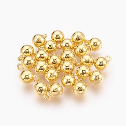 Golden Tibetan Style Alloy Charms, Round, Cadmium Free & Lead Free, Golden, 8.5x6mm, Hole:1.5mm