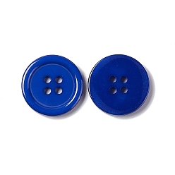Bleu Dodger Boutons en résine, teint, plat rond, Dodger bleu, 22x3mm, trou: 2 mm, 195 PCs / sac