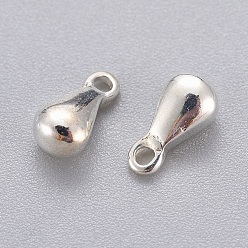 Silver 304 Stainless Steel Charms, Chain Extender Teardrop, Silver, 7.5x2.5x2.3mm, Hole: 1mm