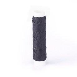Черный Круглый вощеный полиэстеровый витой шнур, микро шнур макраме, для кожаных проектов, переплетное дело, чёрные, 0.65 мм, около 21.87 ярдов (20 м) / рулон