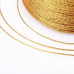 Vara de Oro Hilo metálico de 3 capas., para hacer joyas y bordar, rondo, vara de oro, 0.2 mm, aproximadamente 109.36 yardas (100 m) / rollo