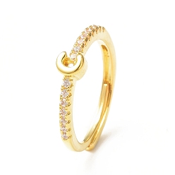 Letter C Clear Cubic Zirconia Initial Letter Adjustable Ring, Golden Brass Jewelry for Women, Letter.C, Inner Diameter: 18mm