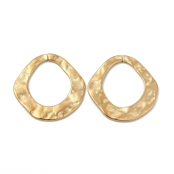 Настоящее золото 14K Ионное покрытие (ip) 304 открытое соединительное кольцо из нержавеющей стали, чеканный, нерегулярная слеза, реальный 14 k позолоченный, 30x30x1 мм, внутренний диаметр: 21x18 мм