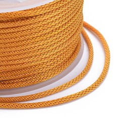 Orange Foncé Cordons tressés en polyester, pour la fabrication de bijoux, orange foncé, 2mm, environ 21.87 yards (20m)/rouleau
