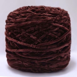Brun De Noix De Coco Fil de laine chenille, fils à tricoter à la main en coton velours, pour bébé chandail écharpe tissu couture artisanat, brun coco, 3mm, 90~100g/écheveau