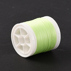 Vert Pâle Cordons polyester lumineux, ronde, vert pale, 0.1mm, environ 109.36 yards (100m)/rouleau