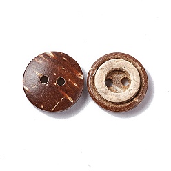 Mixed Color Concentric 2-Hole Buttons, Coconut Button, Multicolor, about 13mm in diameter