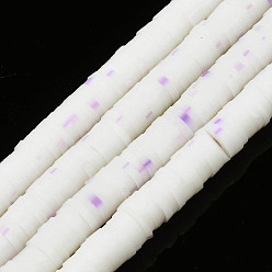 Plum Handmade Polymer Clay Beads Strands, for DIY Jewelry Crafts Supplies, Heishi Beads, Disc/Flat Round, Plum, 6x0.5~1mm, Hole: 1.8mm, about 290~320pcs/strand, 15.75 inch~16.14 inch(40~41cm)