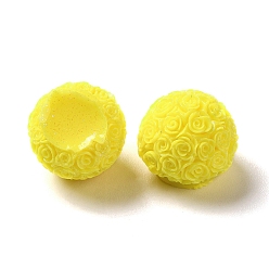 Yellow Opaque Resin Cabochons, Half Round, Yellow, 12x10.5mm