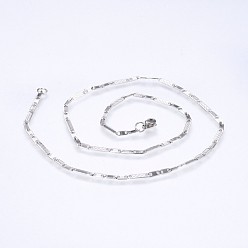 Stainless Steel Color 304 Stainless Steel Mariner Link Chains Necklaces, Stainless Steel Color, 17.71 inch(45cm), 2.5mm