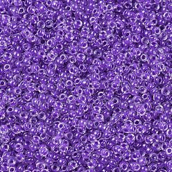 (RR231) Sparkling Purple Lined Crystal Perles rocailles miyuki rondes, perles de rocaille japonais, (rr 231) cristal doublé violet étincelant, 11/0, 2x1.3mm, trou: 0.8 mm, environ 5500 pcs / 50 g