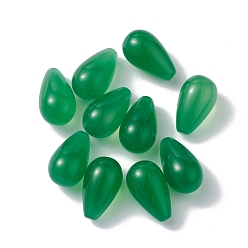 Green Natural Green Onyx Agate Beads, No Hole/Undrilled, Dyed & Heated, Teardrop, Green, 15.5x9mm