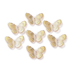 Goldenrod Transparent Acrylic Pendants, Butterfly, Goldenrod, 30x40x3mm, Hole: 1.6x1.5mm, about 250pcs/500g