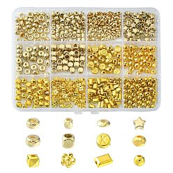 Doré  Ccb perles rondes en plastique, formes mixtes, or, 5~7x3.5~7x2.5~5mm, Trou: 1~3.5mm, 585 pcs / boîte
