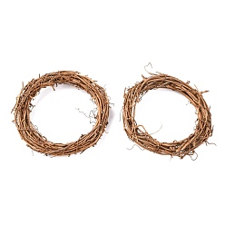 Bois Solide Cercle forme rotin vigne branche couronne cerceau, pour les décors de fête de noël de pâques bricolage, burlywood, 14.5~15x2~2.3 cm, Diamètre intérieur: 11~11.5 cm