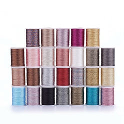 Mixed Color Polyester Metallic Thread, Mixed Color, 1mm, about 7.65 yards(7m)/roll