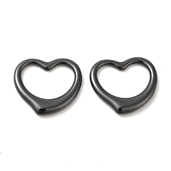 Черный Биокерамика, циркониевое керамическое соединительное кольцо, без никеля , не выцветает и гипоаллергенен, разъем сердца, чёрные, 13x14.5x2 мм, внутренний диаметр: 7.5x10.5 мм