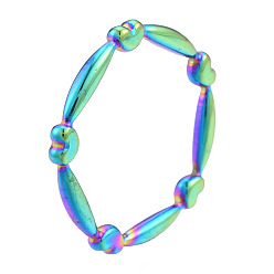 Rainbow Color Ионное покрытие (ip) 201 кольцо из нержавеющей стали для женщин, Радуга цветов, размер США 8 (18.1 мм)