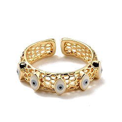 Светло-Синий Эмалированное кольцо-манжета с конским глазом, настоящие позолоченные украшения из латуни для женщин, без кадмия и без свинца, голубой, размер США 18 7 (1/2 мм)