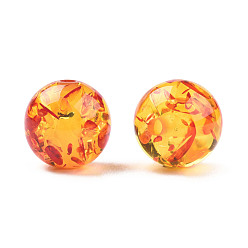 Red Resin Imitation Amber Beads, Round, Red, 12x11.5mm, Hole: 1.5~3mm