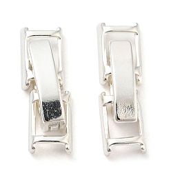 Silver Eco-Friendly Brass Watch Band Clasps, Long-Lasting Plated, Lead Free & Cadmium Free, Silver, 17x4.5x4mm